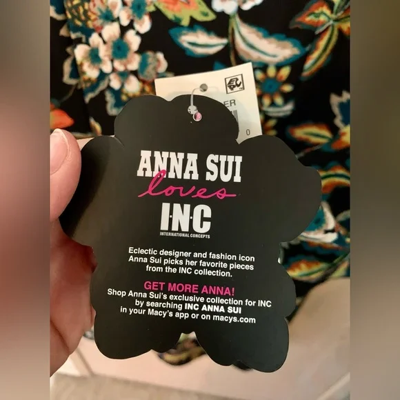 🆕NWT Anna Sui Loves I.N.C. Petite Floral Print Sheath Dress Size Large - Picture 13 of 15